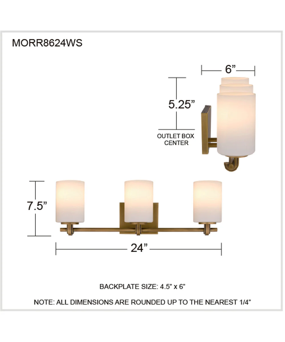 Morris 3-light Bath Light Weathered Brass - Image 4