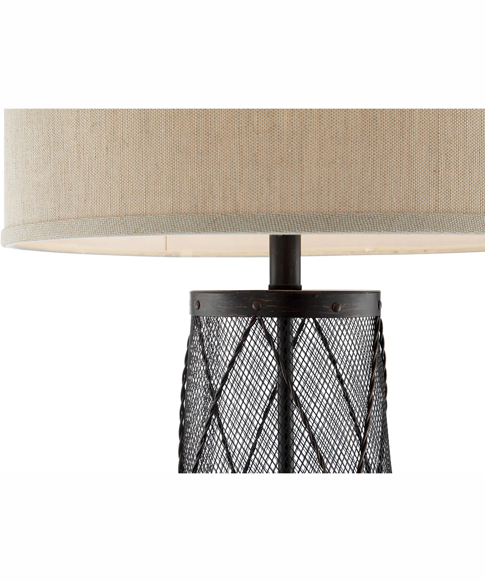 Muller 1-Light Table Lamp Dark Bronze/Fabric Shade - Image 2