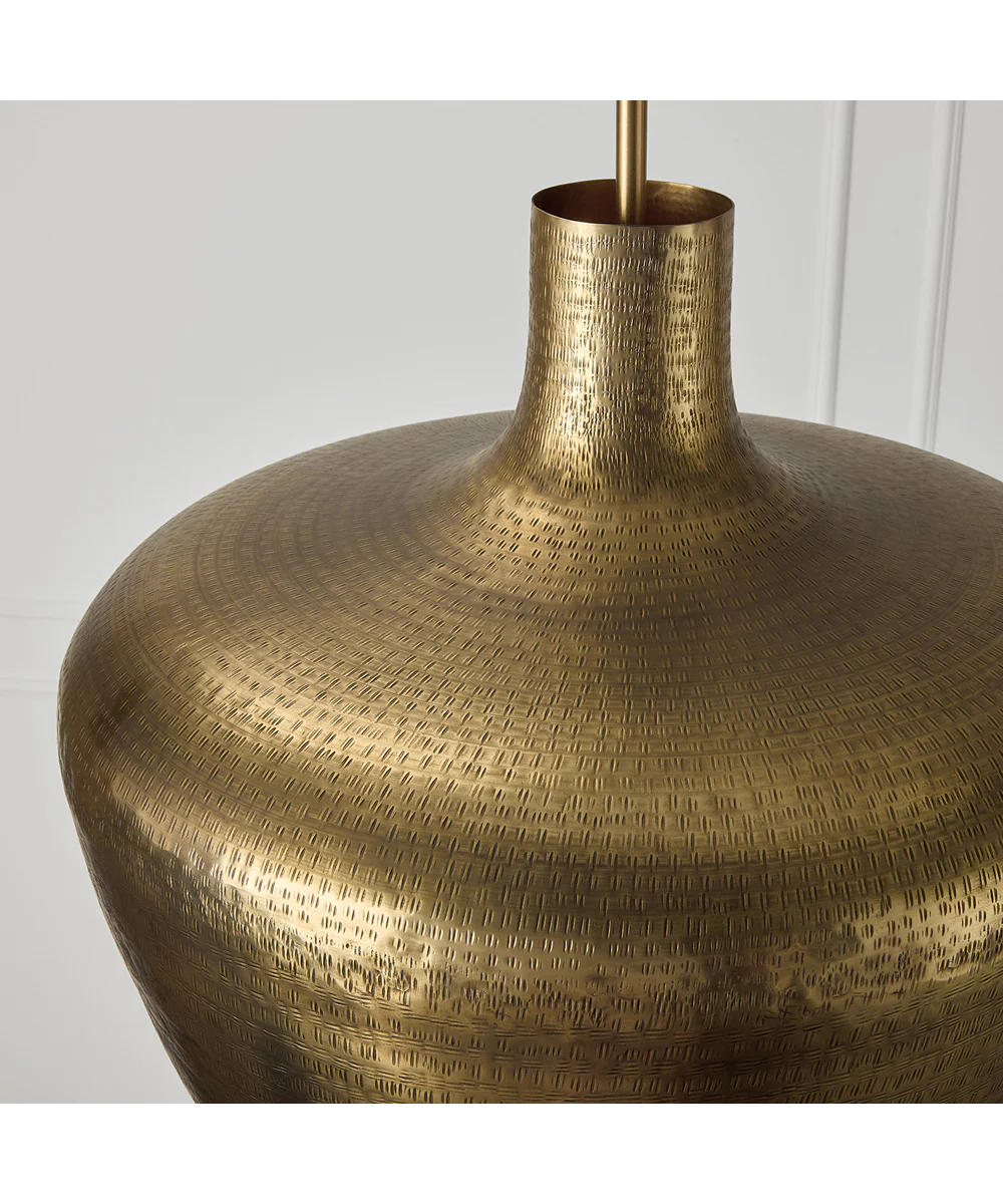 Myriah 1-Light Pendant Tibetan Hammered Brass - Image 5