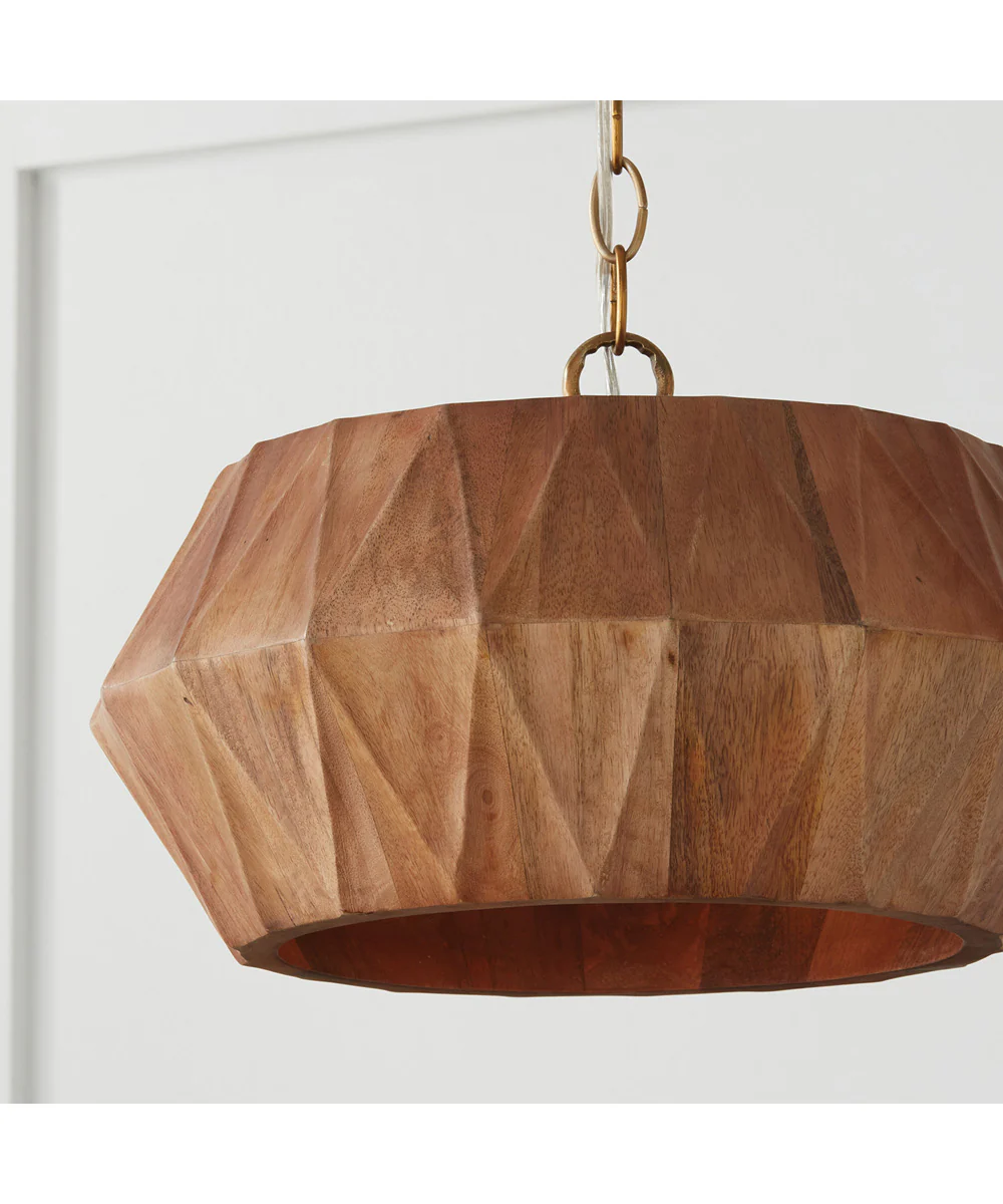 Nadeau 1-Light Semi-Flush Light Wood and Patinaed Brass - Image 5