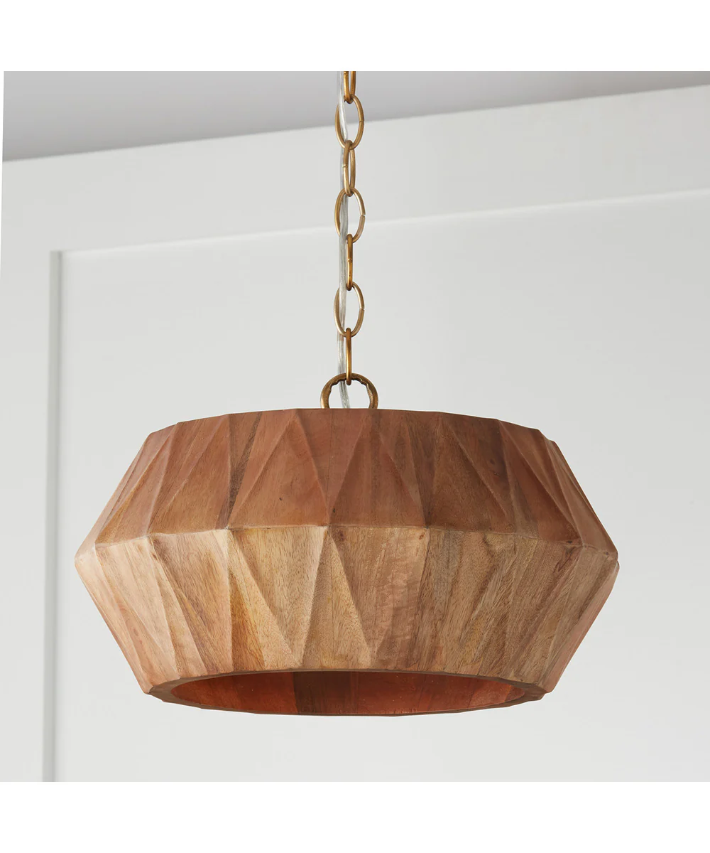 Nadeau 1-Light Semi-Flush Light Wood and Patinaed Brass - Image 7