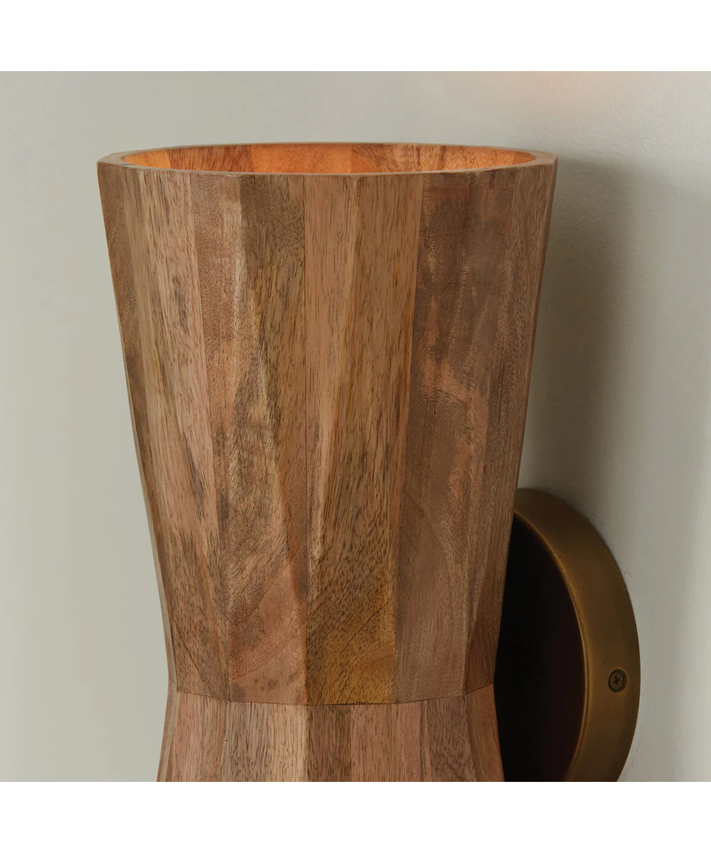 Nadeau 2-Light Sconce Light Wood and Patinaed Brass - Image 3