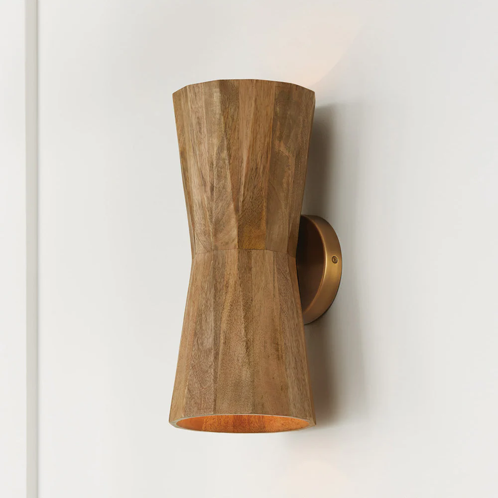 Nadeau 2-Light Sconce Light Wood and Patinaed Brass - Image 6