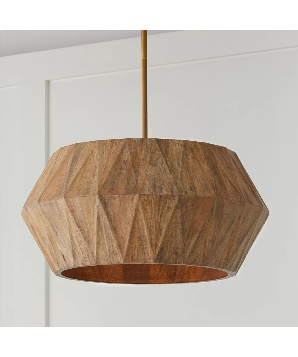 Nadeau 4-Light Pendant Light Wood and Patinaed Brass - Image 3