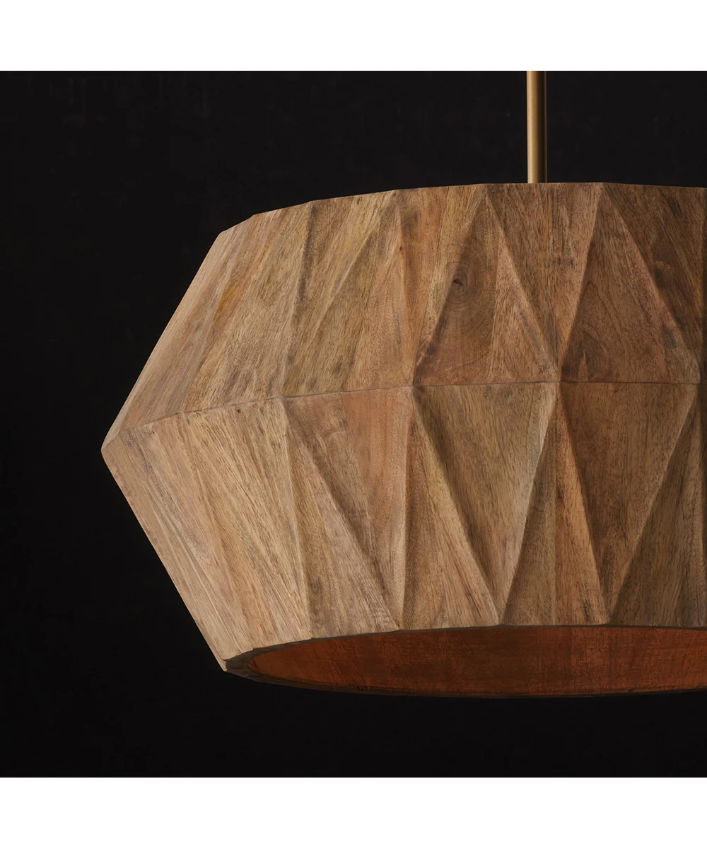 Nadeau 4-Light Pendant Light Wood and Patinaed Brass - Image 4
