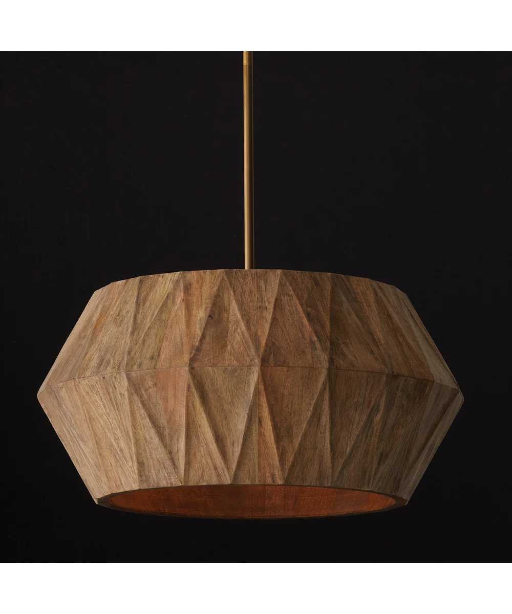 Nadeau 4-Light Pendant Light Wood and Patinaed Brass - Image 5