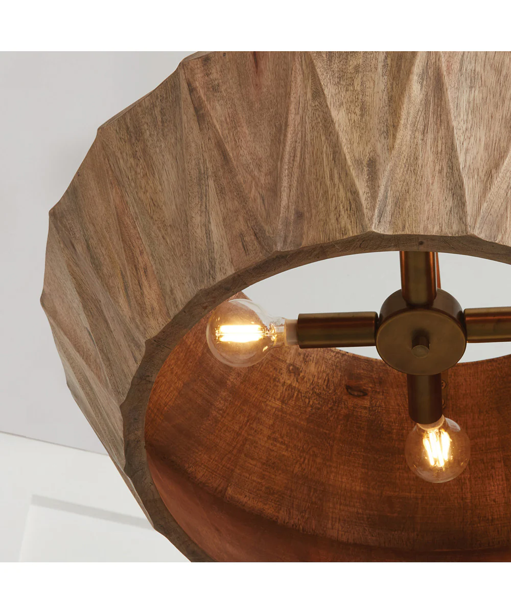 Nadeau 4-Light Pendant Light Wood and Patinaed Brass - Image 6