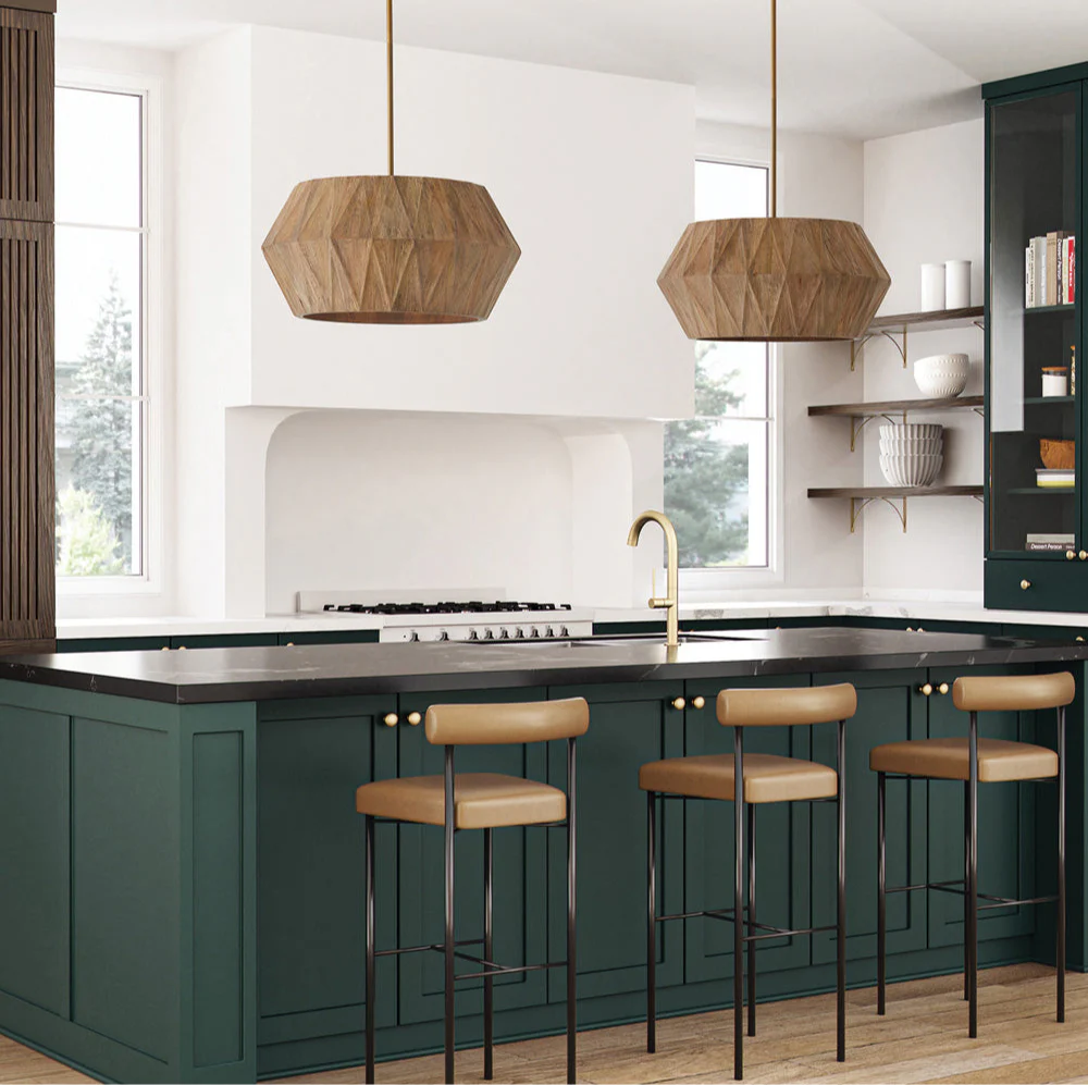 Nadeau 4-Light Pendant Light Wood and Patinaed Brass - Image 7