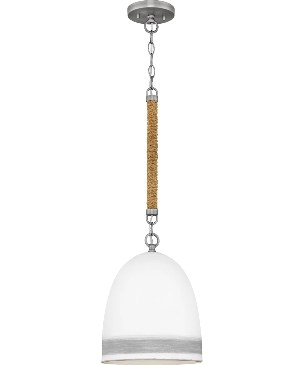 Nash 1-Light Small Pendant in Antique Nickel with Grey Stripe