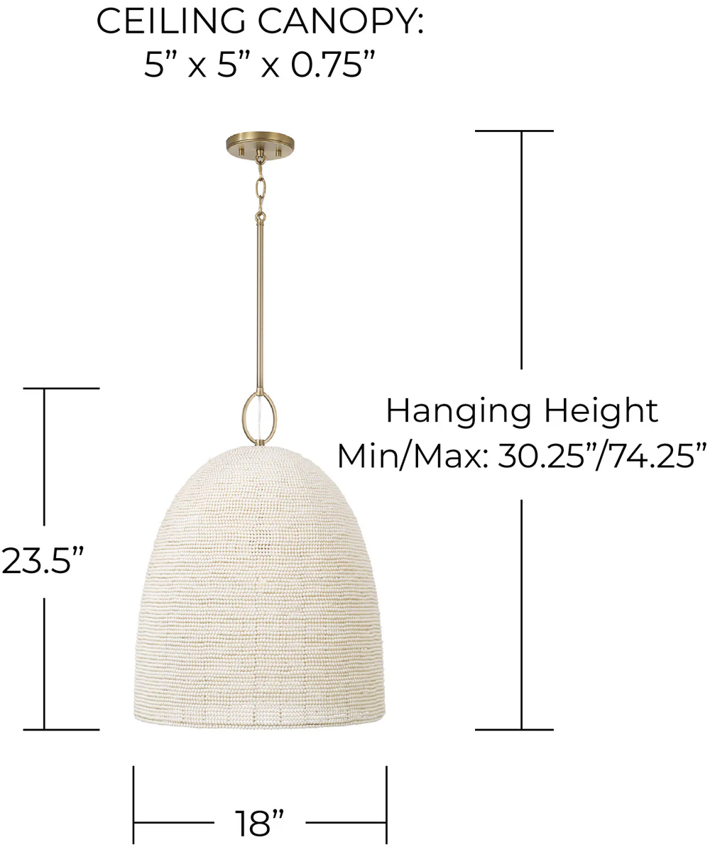 Natalia 1-Light Pendant Aged Brass - Image 5