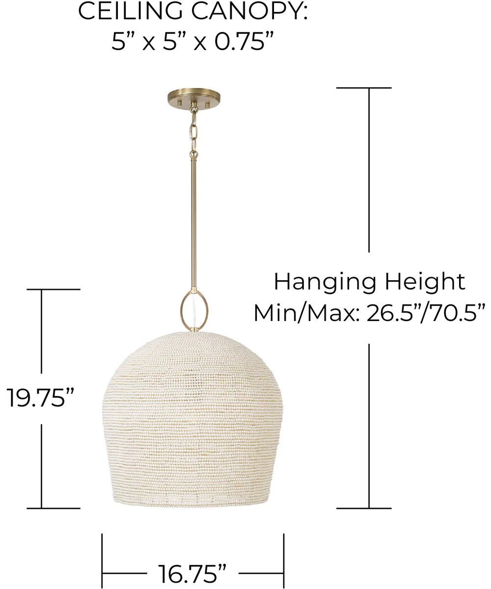 Natalia 1-Light Pendant Aged Brass - Image 5