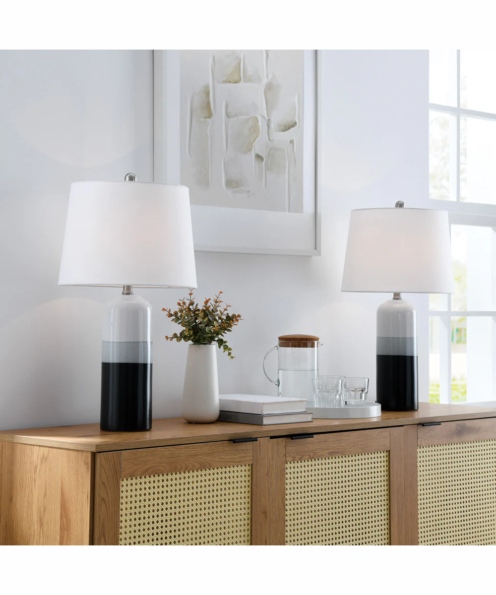 Neena 1-Light 2 Pack-Table Lamp Ceramichrome/ White Linen Shade - Image 3