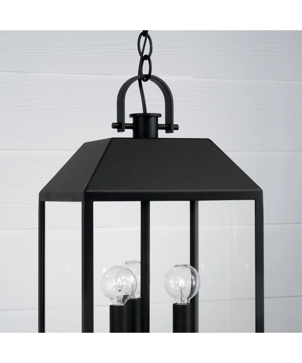 Nelson 3-Light Outdoor Hanging-Lantern Black - Image 4