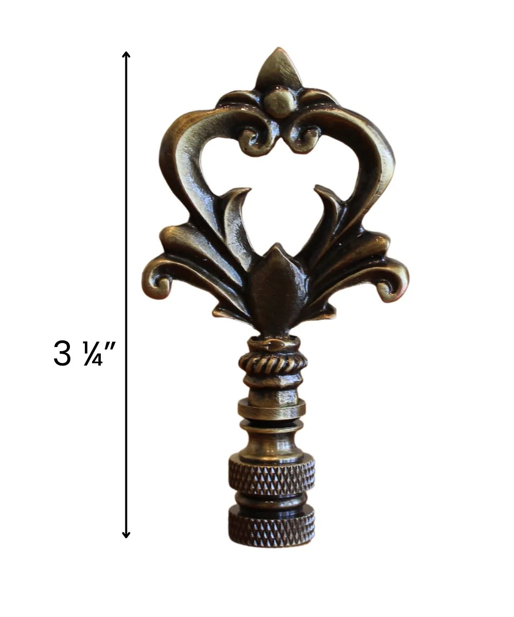 Neo-Classical Church Key Lamp Finial Antique Brass, 3.1"h - Image 4