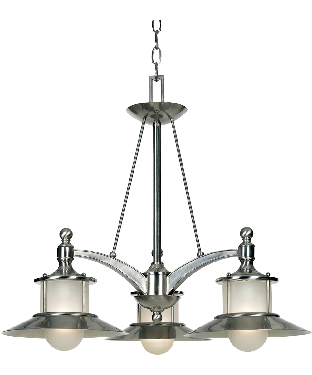 New England 3-light Chandelier Brushed Nickel - Image 2