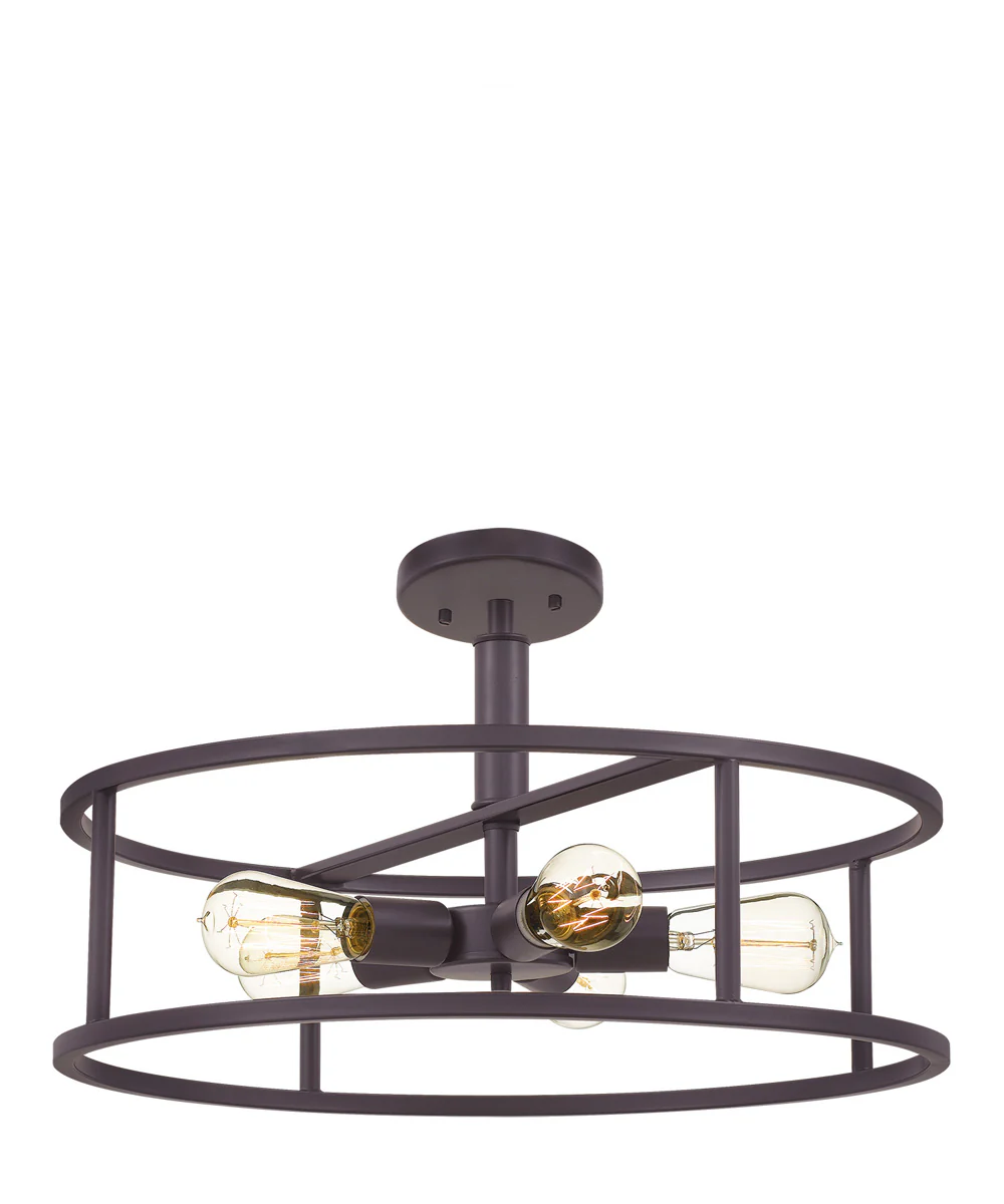 New Harbor 5-light Semi Flush Mount Western Bronze - Image 4