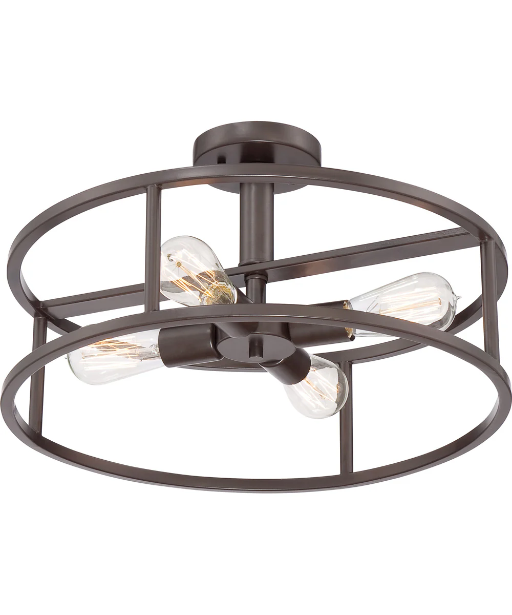 New Harbor Large 4-light Semi Flush Mount Western Bronze - Image 4