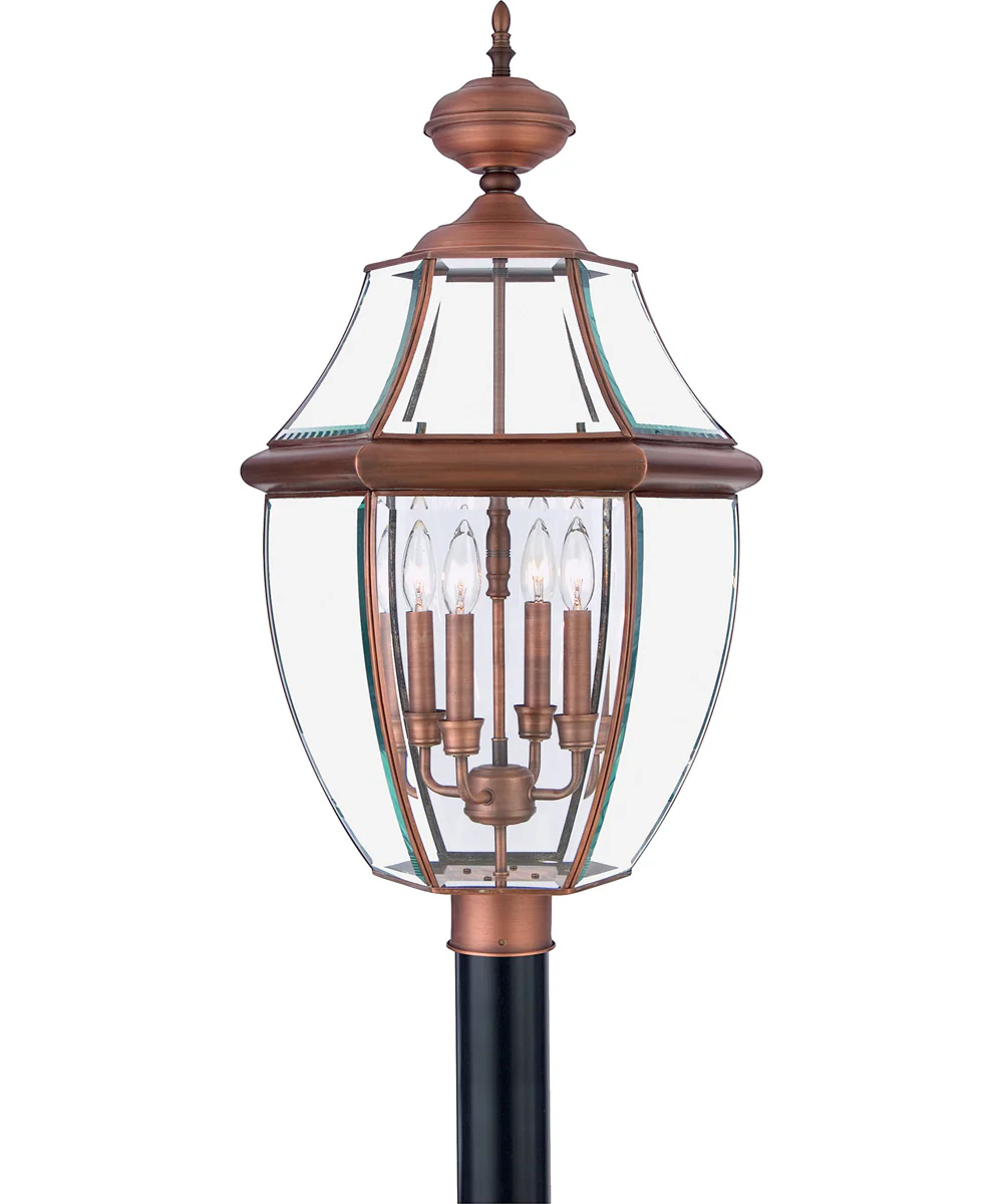 Newbury Extra Large 4-light Outdoor Post Light Aged Copper - Image 2