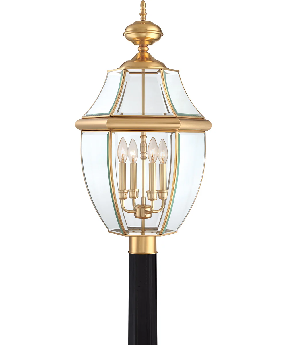 Newbury Extra Large 4-light Outdoor Post Light Polished Brass