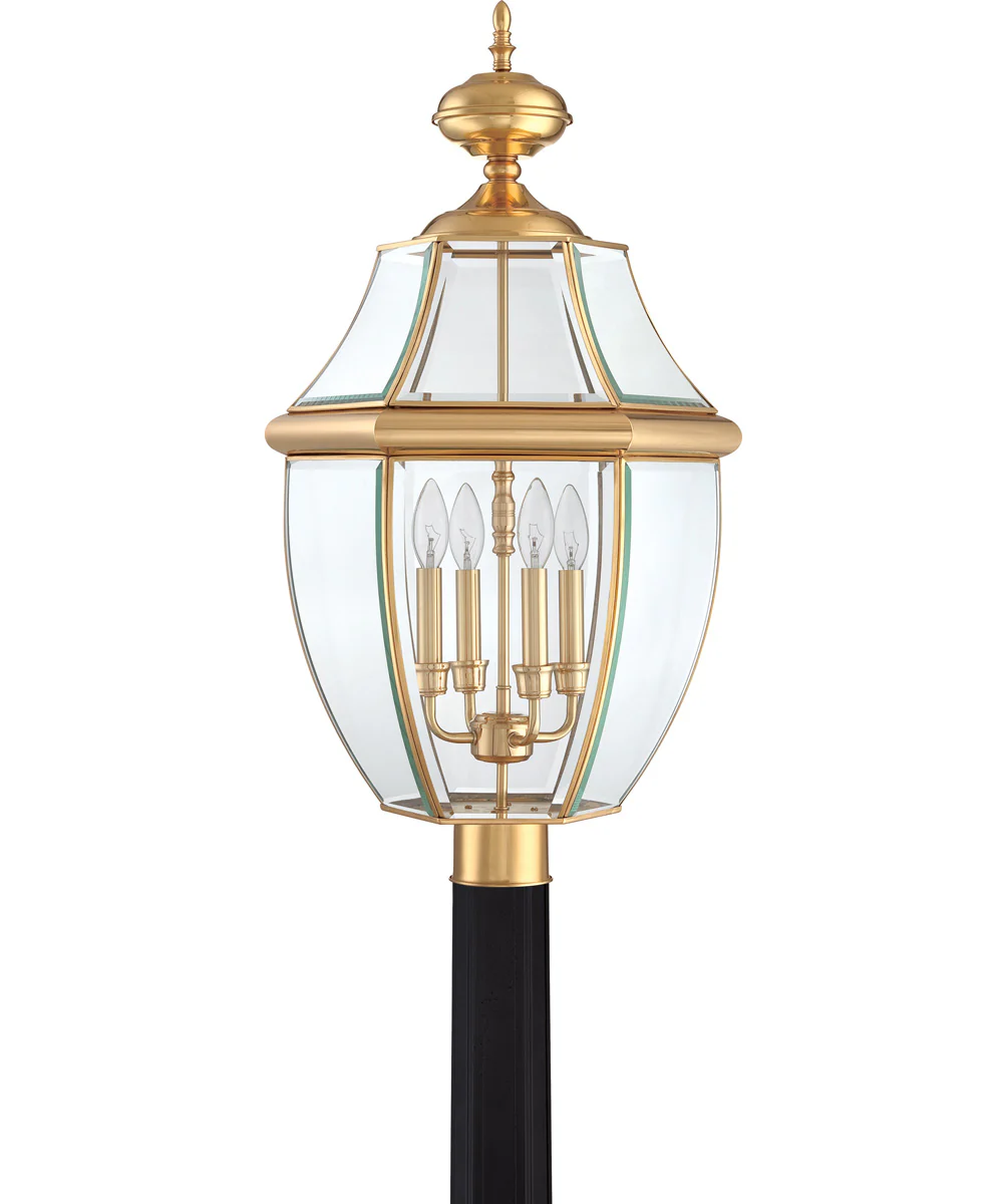 Newbury Extra Large 4-light Outdoor Post Light Polished Brass - Image 3