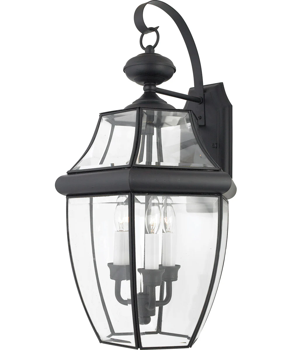 Newbury Large 3-light Outdoor Wall Light Mystic Black - Image 2