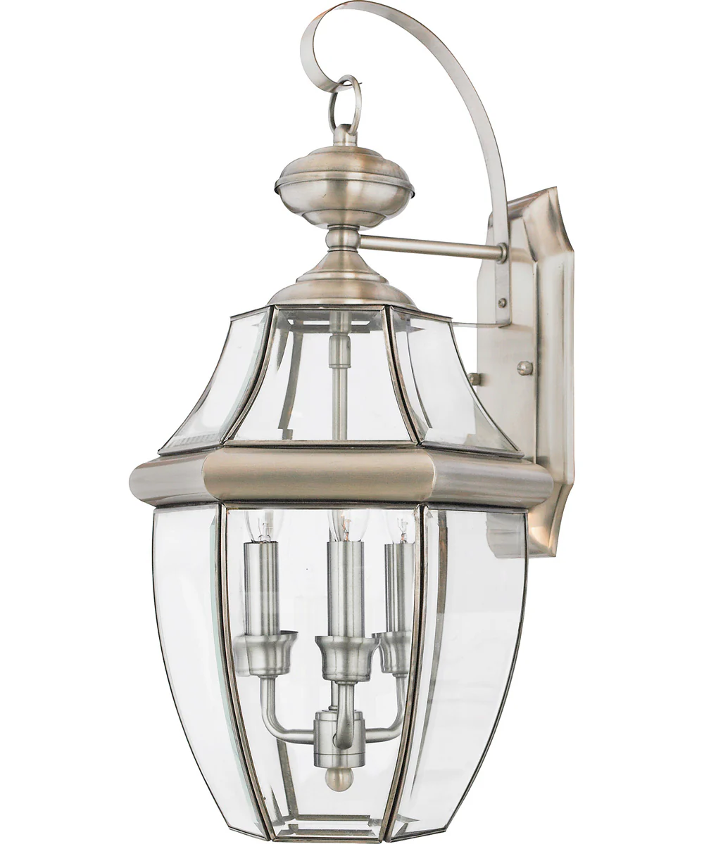 Newbury Large 3-light Outdoor Wall Light Pewter - Image 2