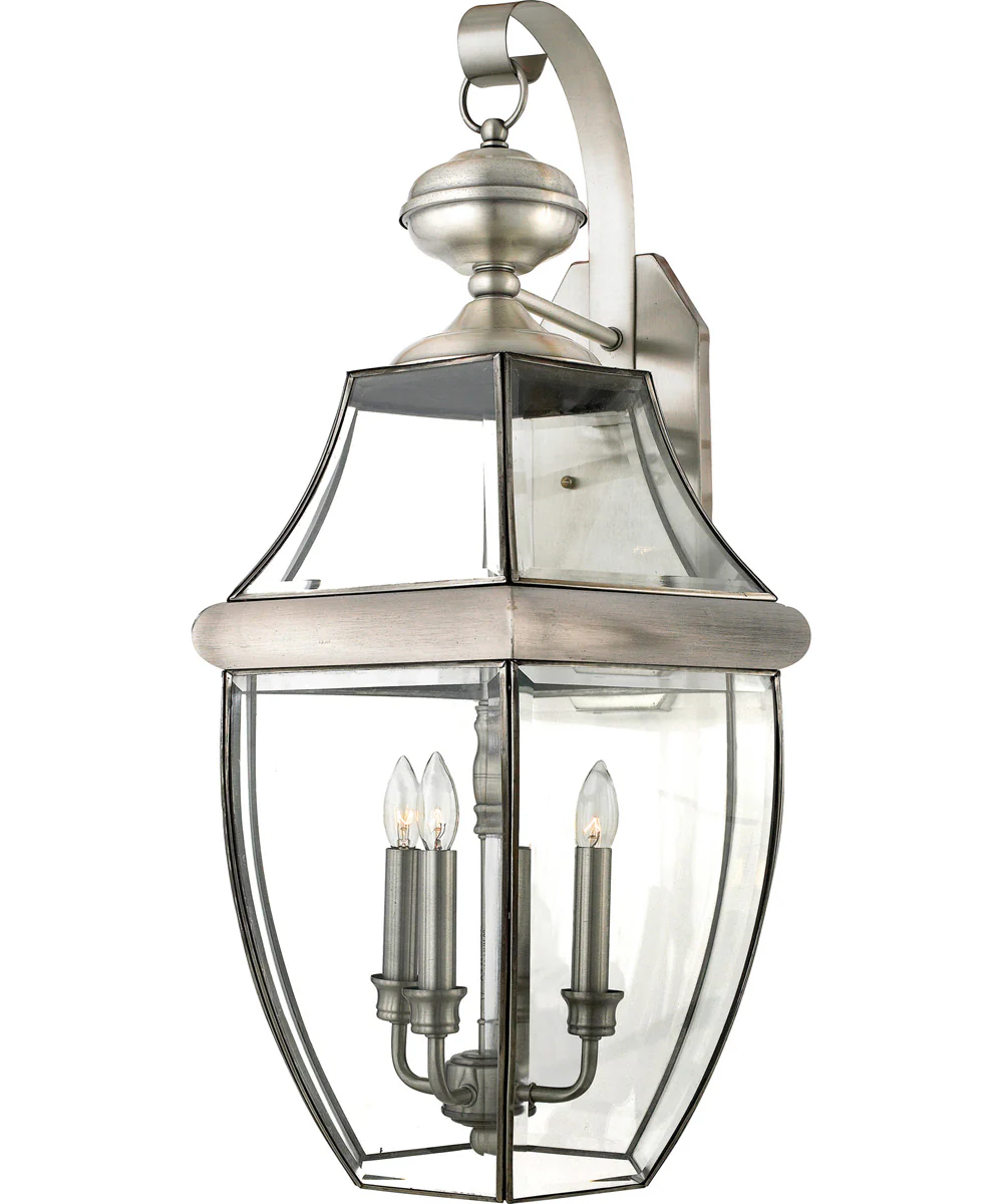 Newbury Large 3-light Outdoor Wall Light Pewter - Image 3