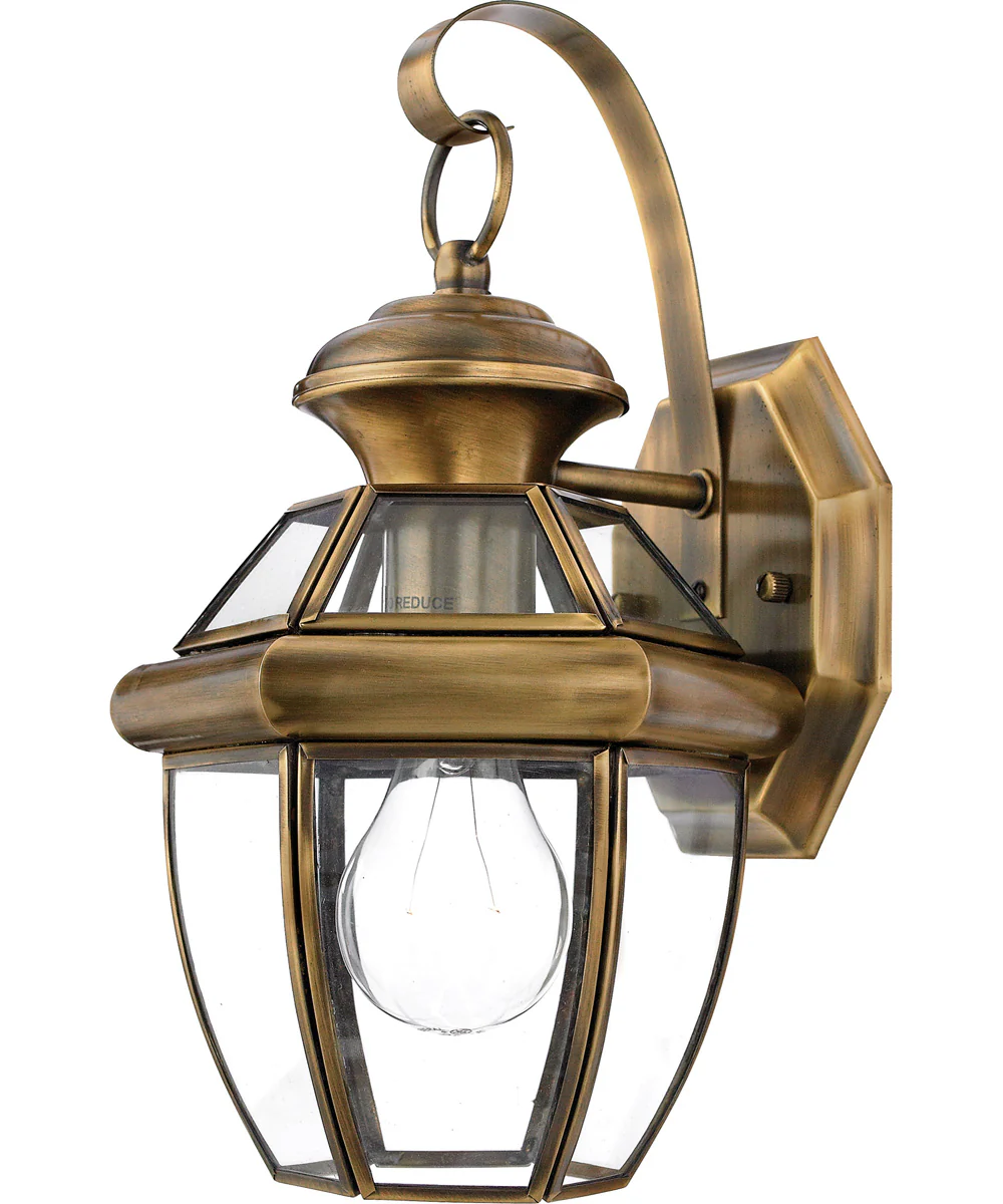 Newbury Small 1-light Outdoor Wall Light Antique Brass - Image 2