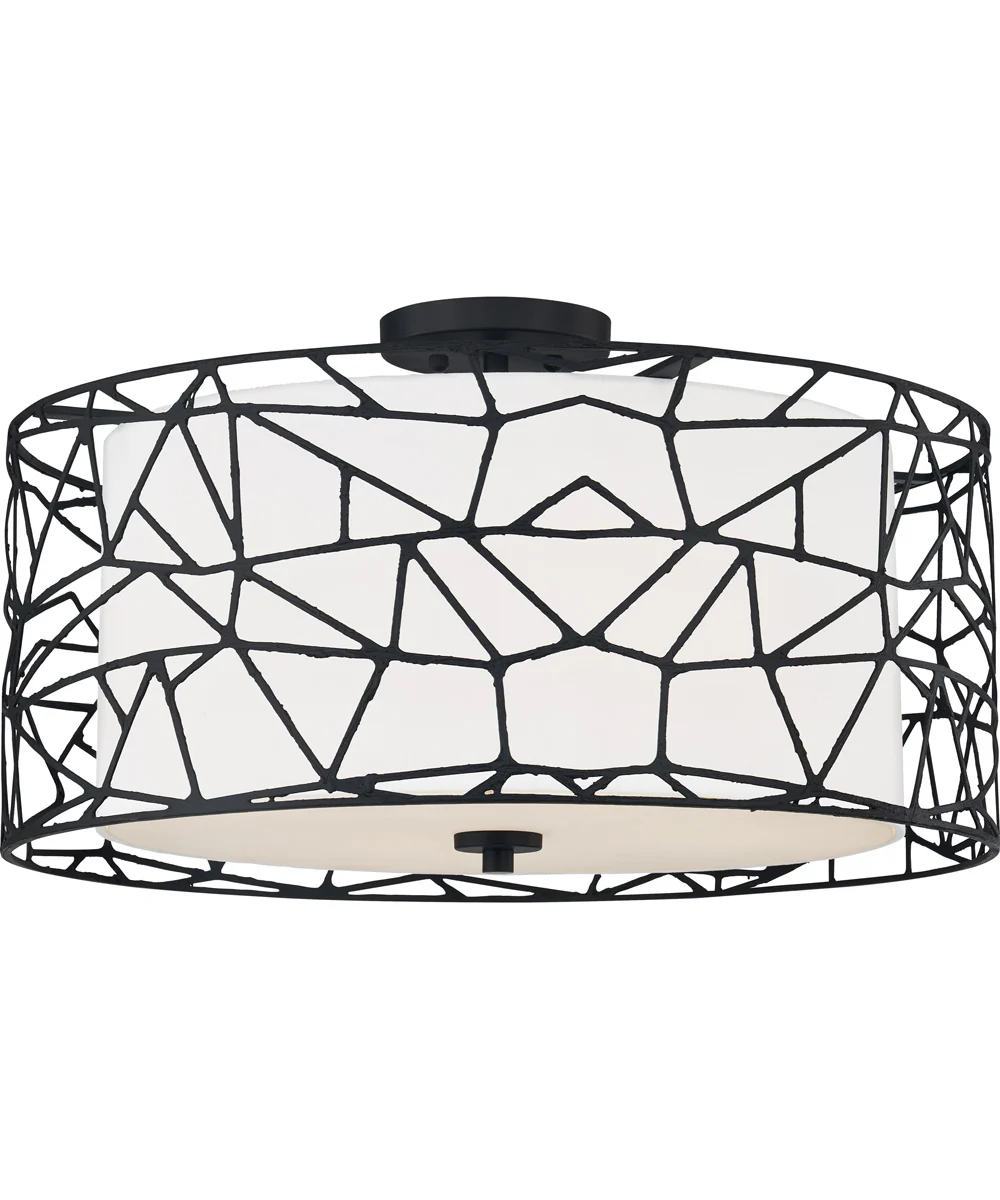 Newcastle 4-light Semi Flush Mount Matte Black - Image 2
