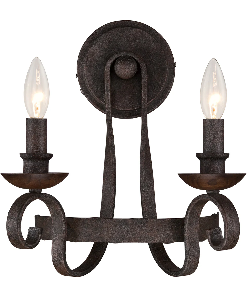 Noble Small 2-light Wall Sconce Rustic Black - Image 2