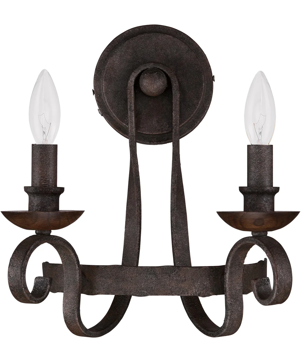 Noble Small 2-light Wall Sconce Rustic Black - Image 3