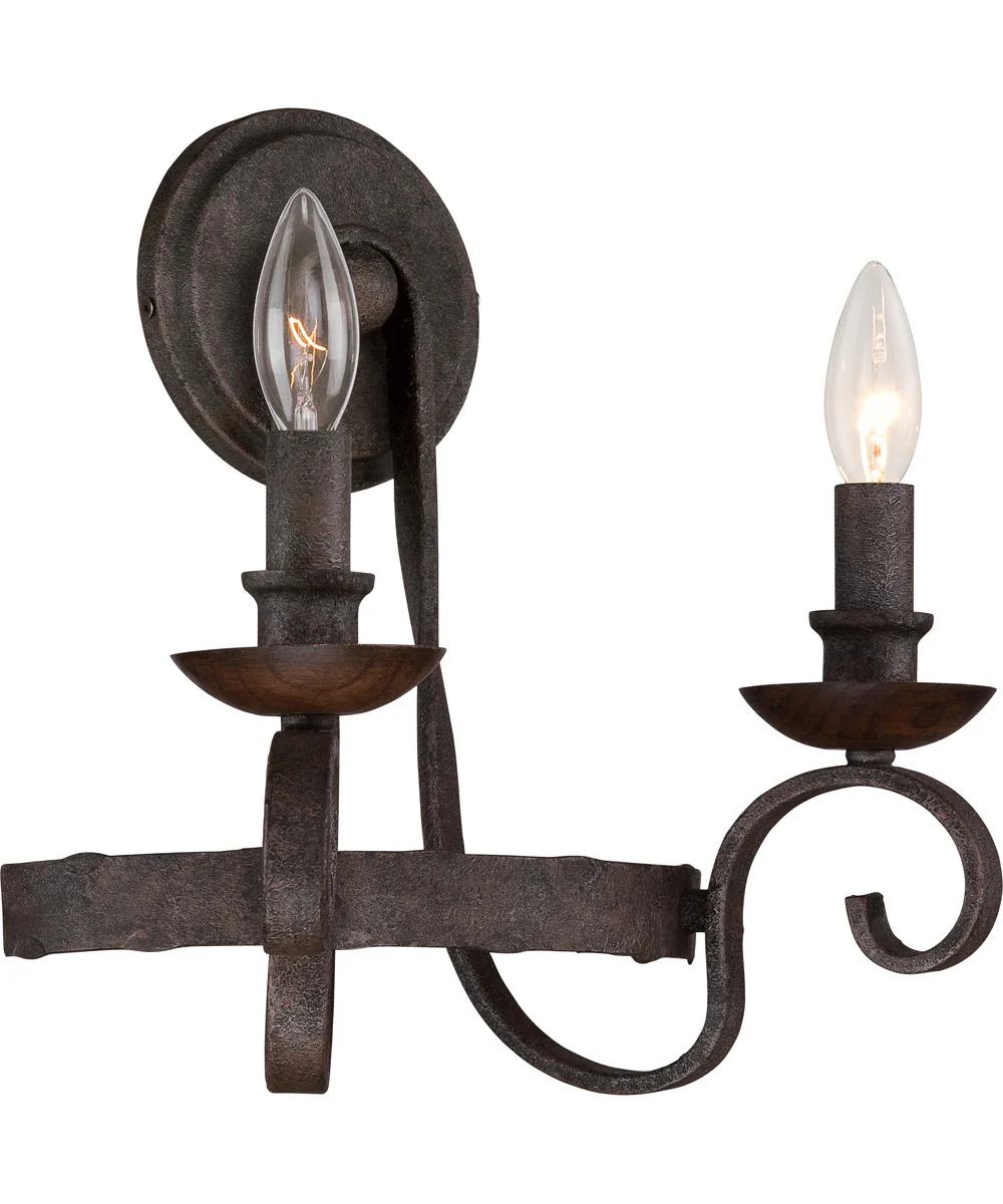 Noble Small 2-light Wall Sconce Rustic Black - Image 4