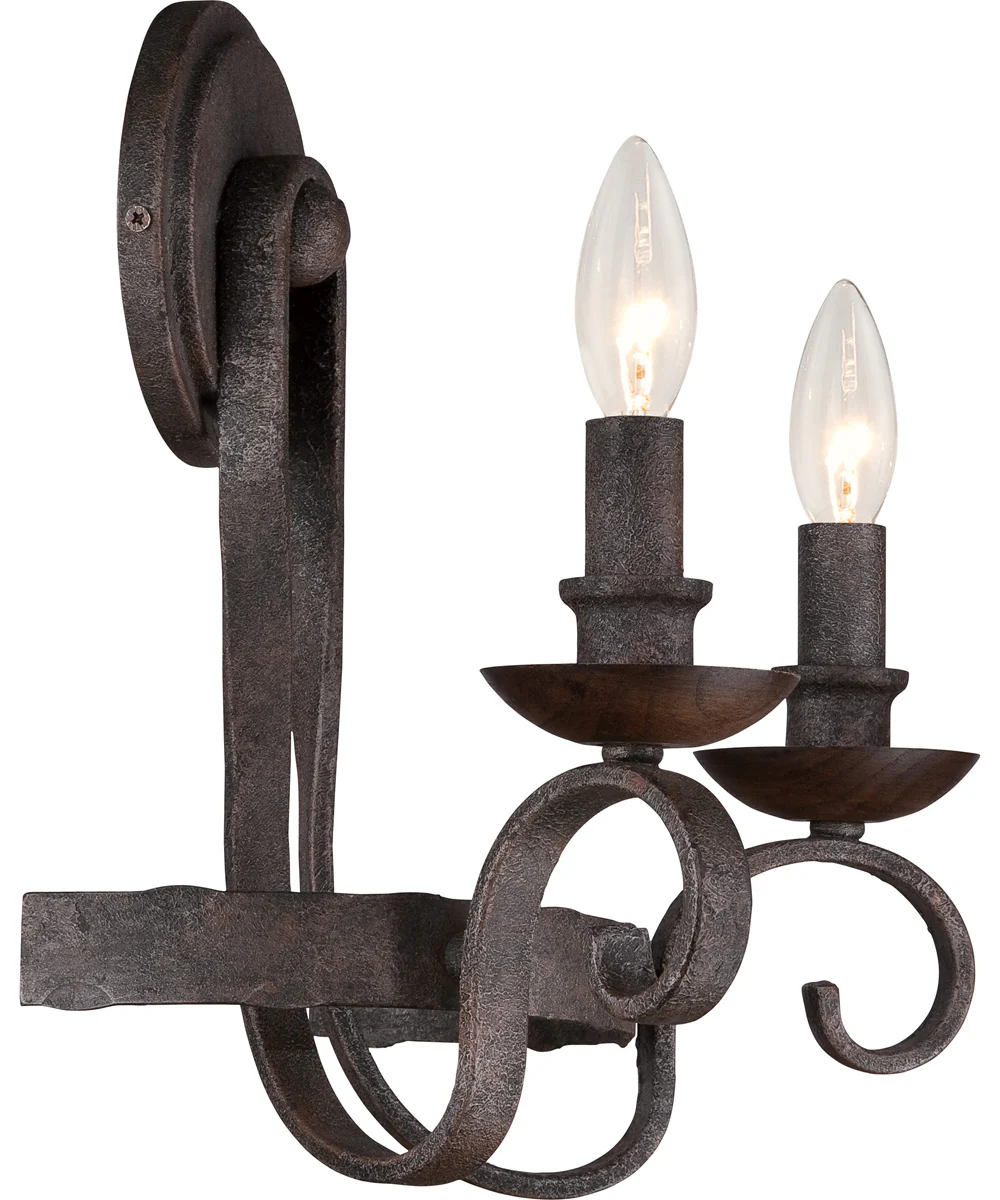 Noble Small 2-light Wall Sconce Rustic Black - Image 5
