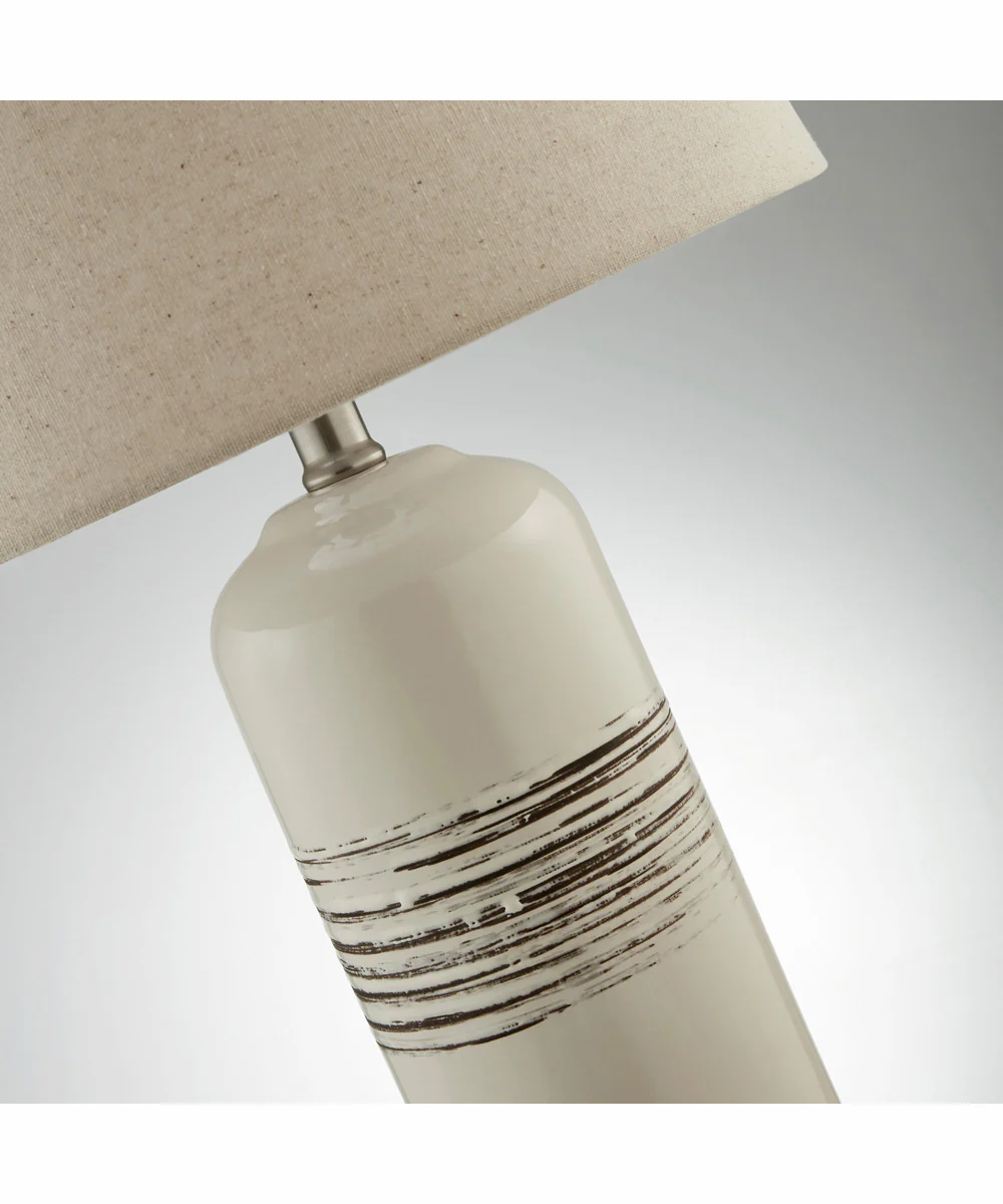 Noelle 1-Light 2 Pack-Table Lamp Ceramichrome/ Oatmeal Linen Shade - Image 2