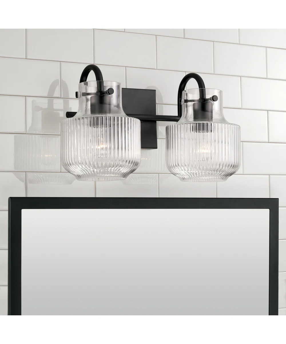Nyla 2-Light Vanity Matte Black - Image 2