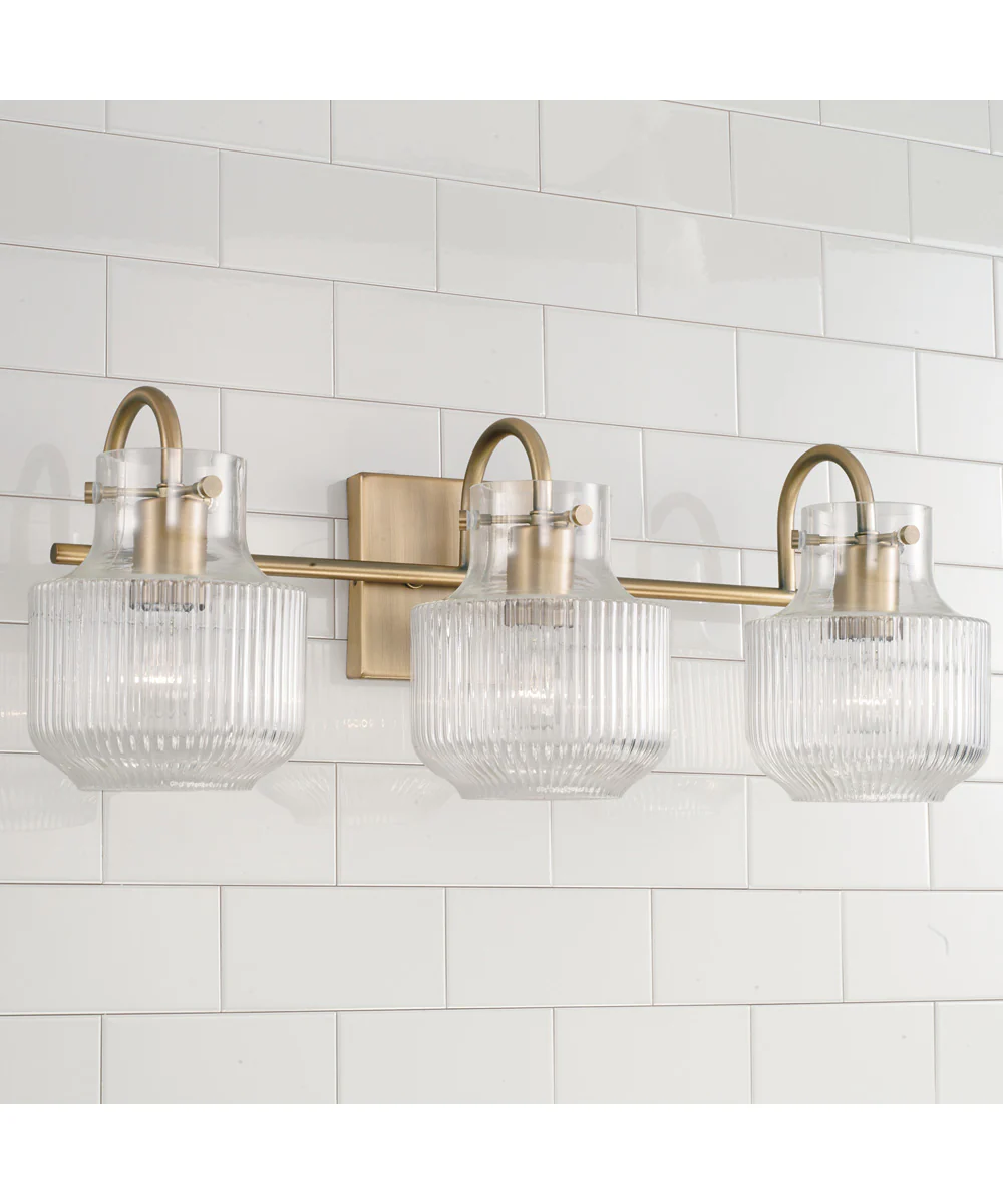 Nyla 3-Light Vanity Aged Brass - Image 2