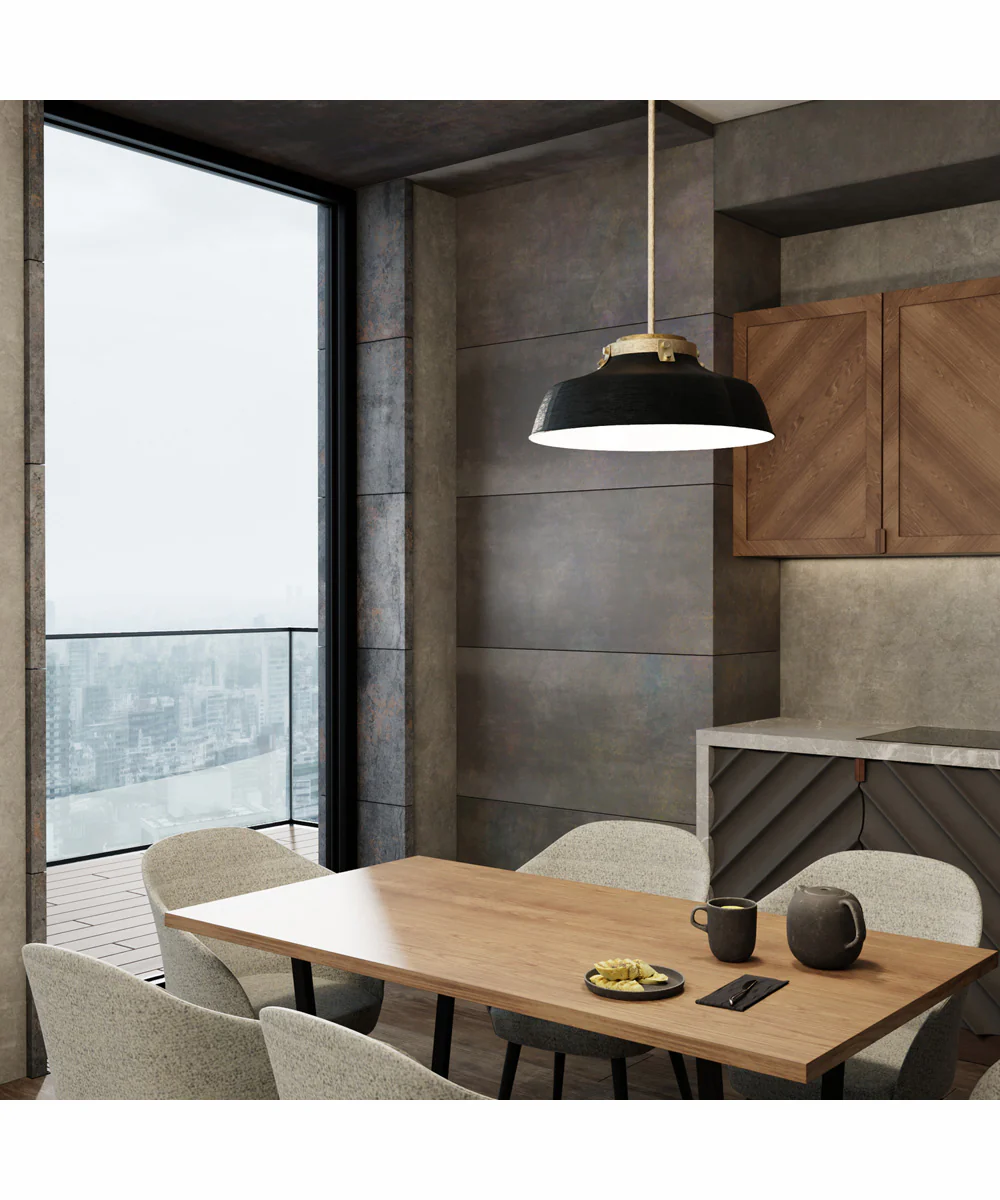 Oakwood 1-Light Pendant Matte Black - Image 2