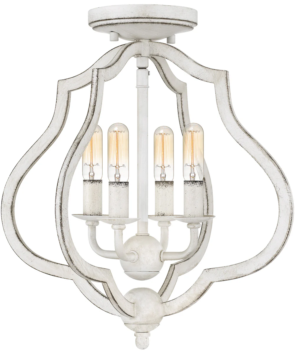 O'Keefe 4-light Semi Flush Mount Antique White - Image 2
