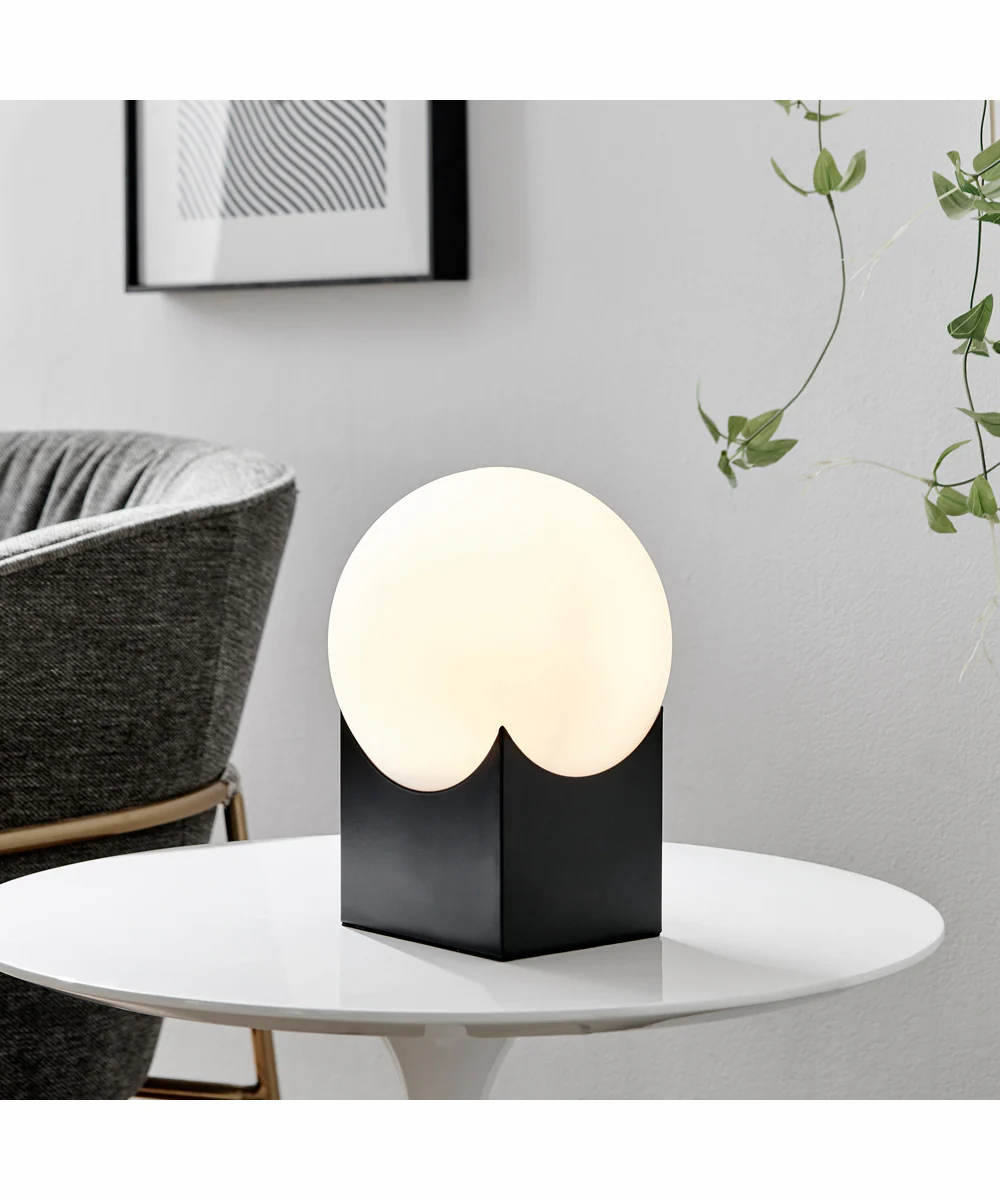 Oksena 1-Light Table Lamp Black/Frost Glass Shade - Image 3