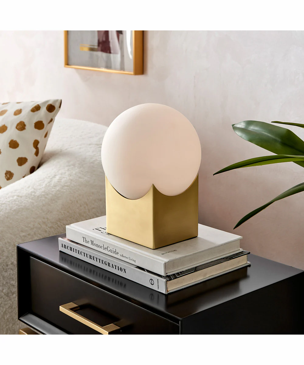Oksena 1-Light Table Lamp Gold/Frost Glass Shade - Image 3