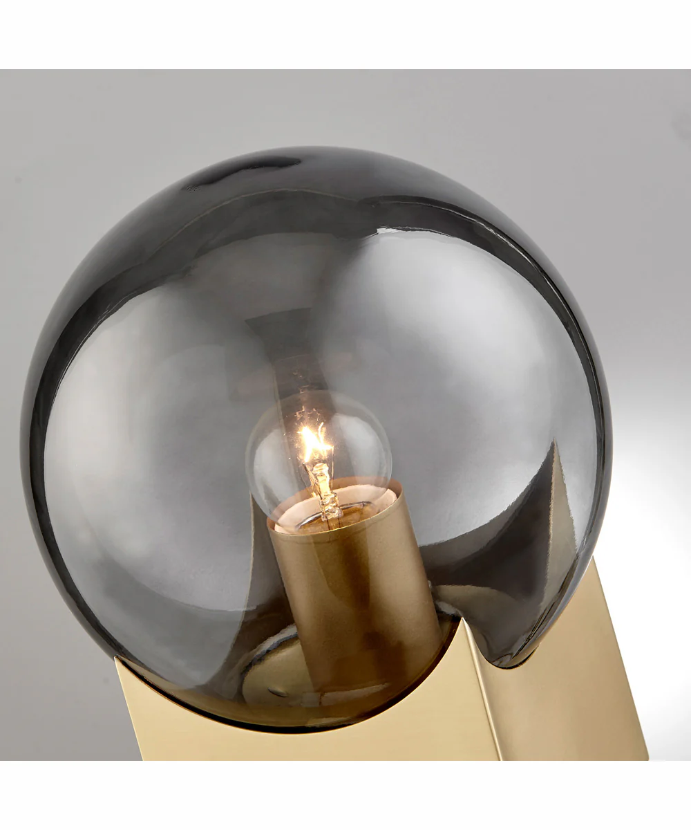 Oksena 1-Light Table Lamp Gold/Smoke Glass Shade - Image 2