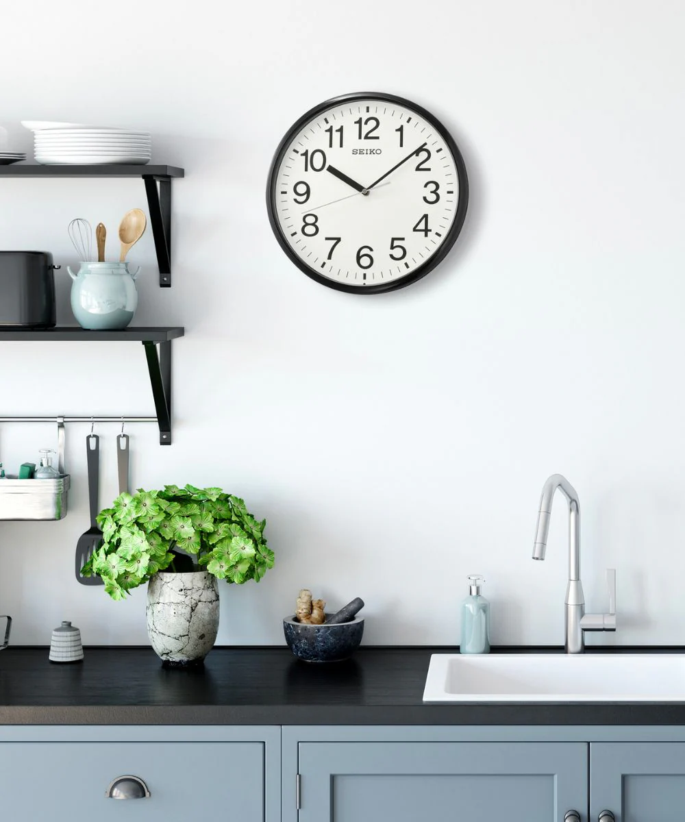 OPEN BOX 12" Business Wall Clock Black Glass Cover - Image 3