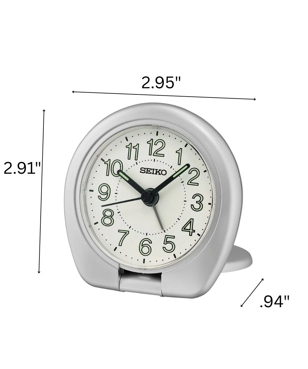 OPEN BOX Travel Alarm Clock Sakai Metallic Silver - Image 3