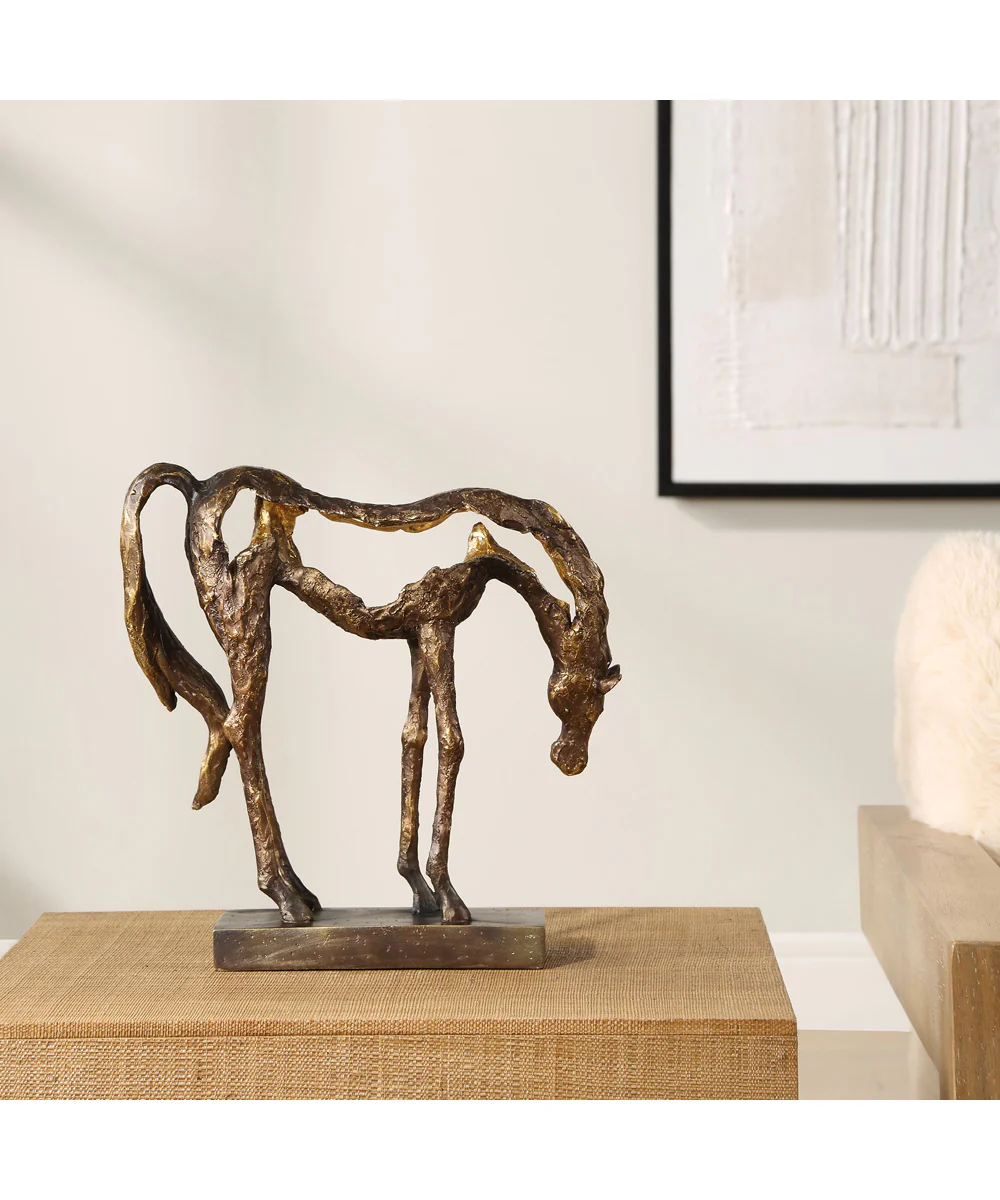 Openly Grazing Horse Sculpture - Image 2