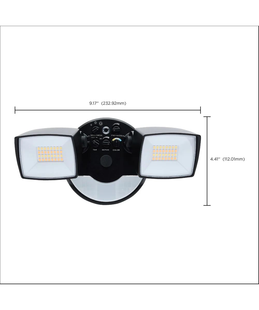 LED Security Light with Nightlight - Black Finish - Image 8