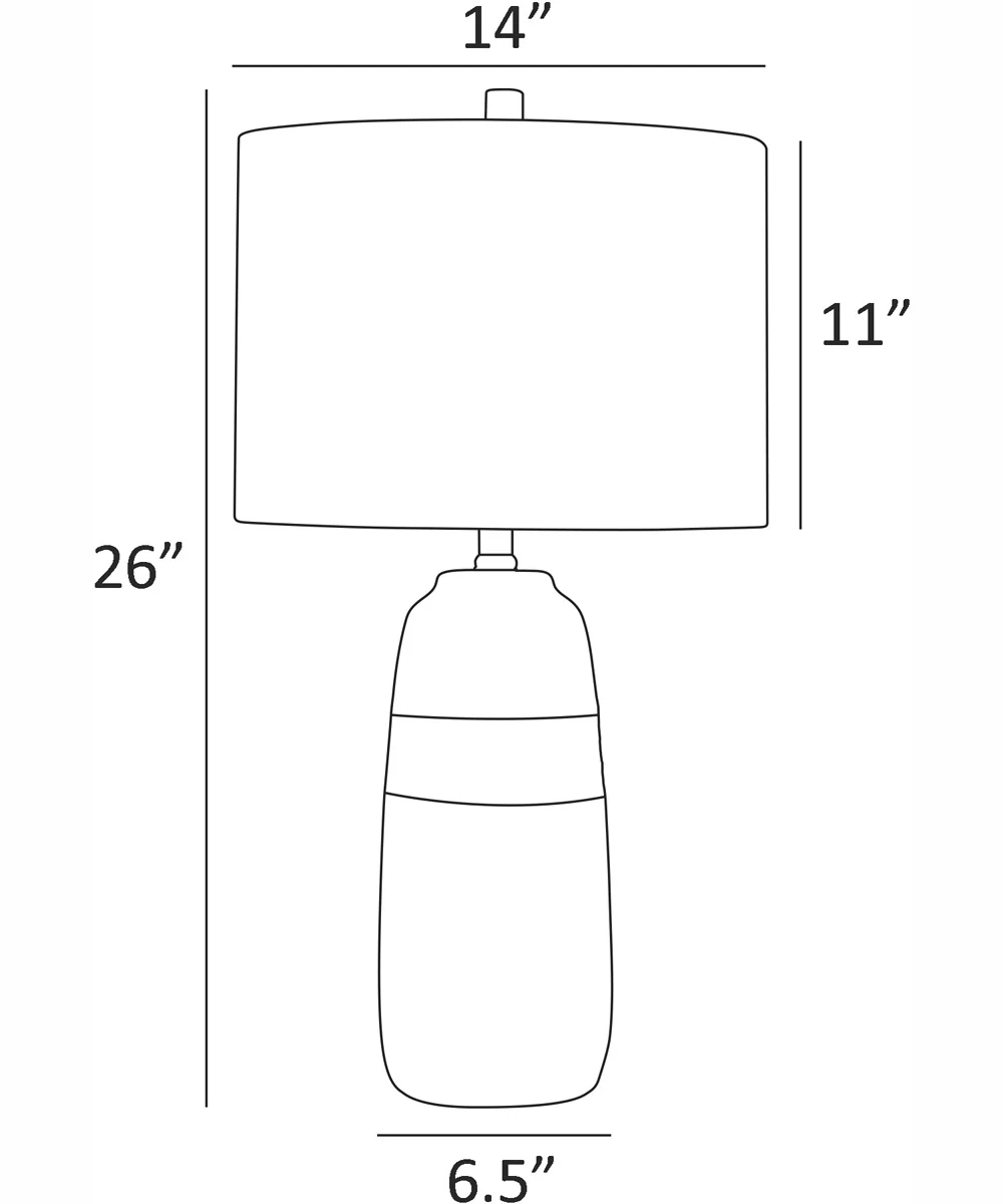 Paiva 1-Light Table Lamp 2-Tone Ceramichrome/ Oatmeal Linen Shade - Image 4