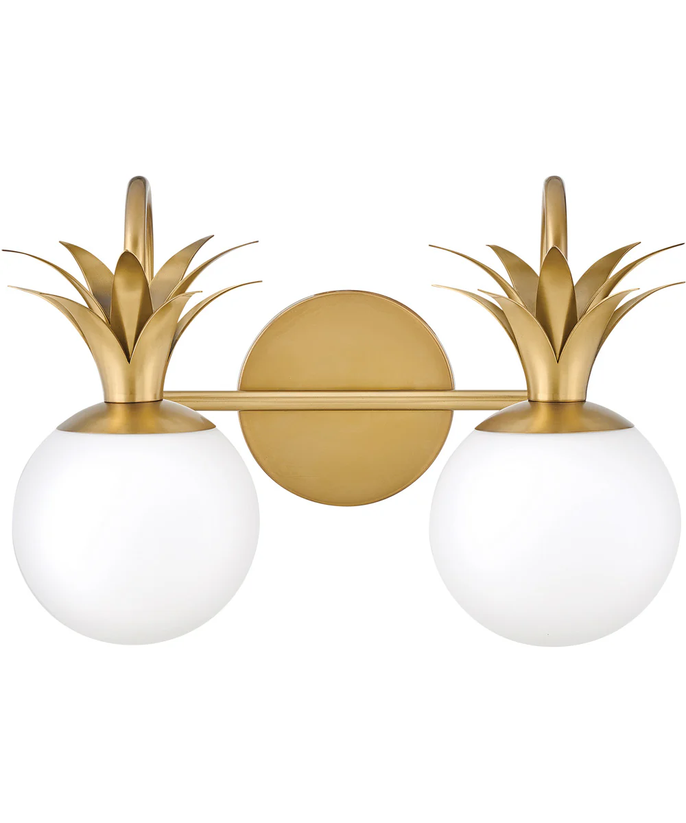 Palma 2-Light Vanity in Heritage Brass