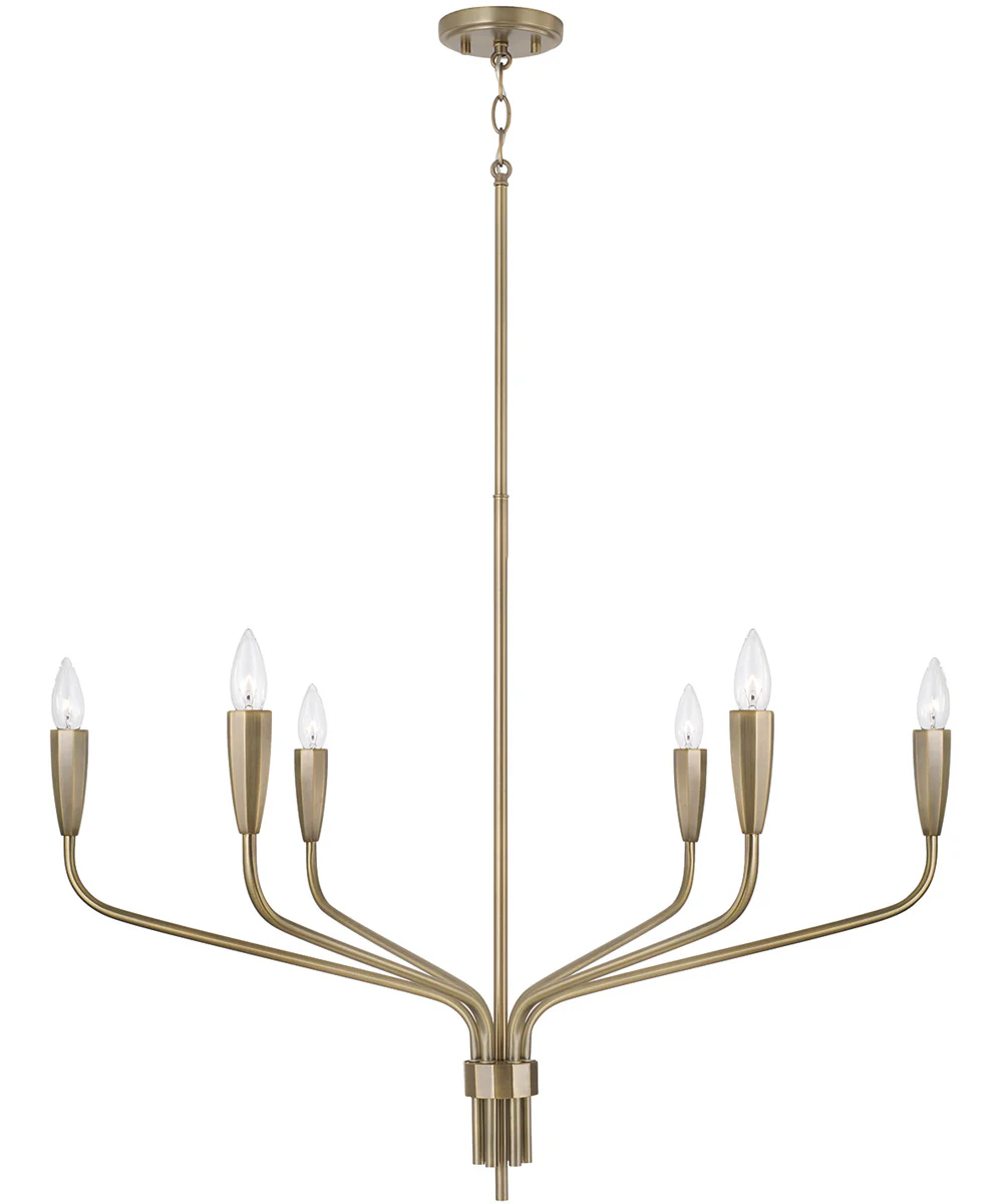 Palmer 6-Light Chandelier Antiqued Brass