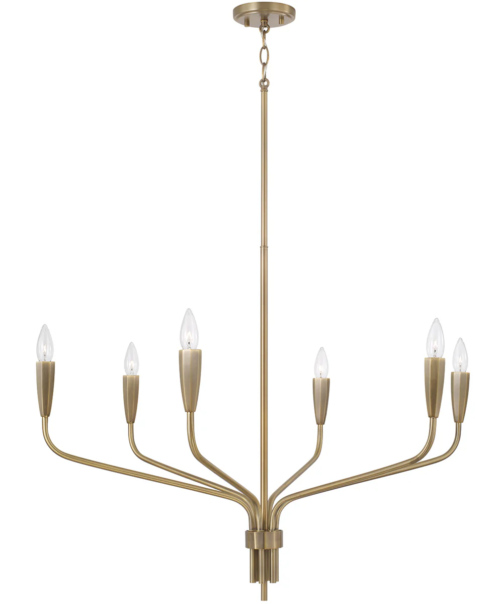 Palmer 6-Light Chandelier Antiqued Brass - Image 2