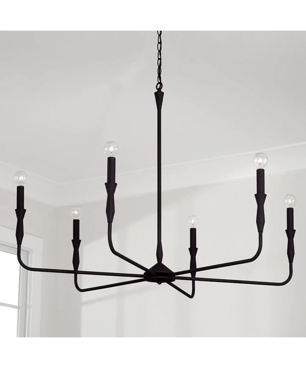 Paloma 6-Light Chandelier Textured Black - Image 2
